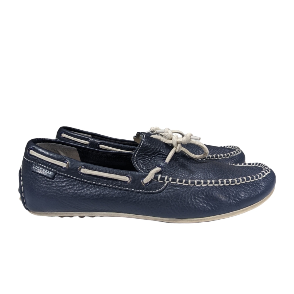 Cole Haan Grand OS Leather Driving Loafer/Shoe Men’s Size 10 M Navy Blue Slip On